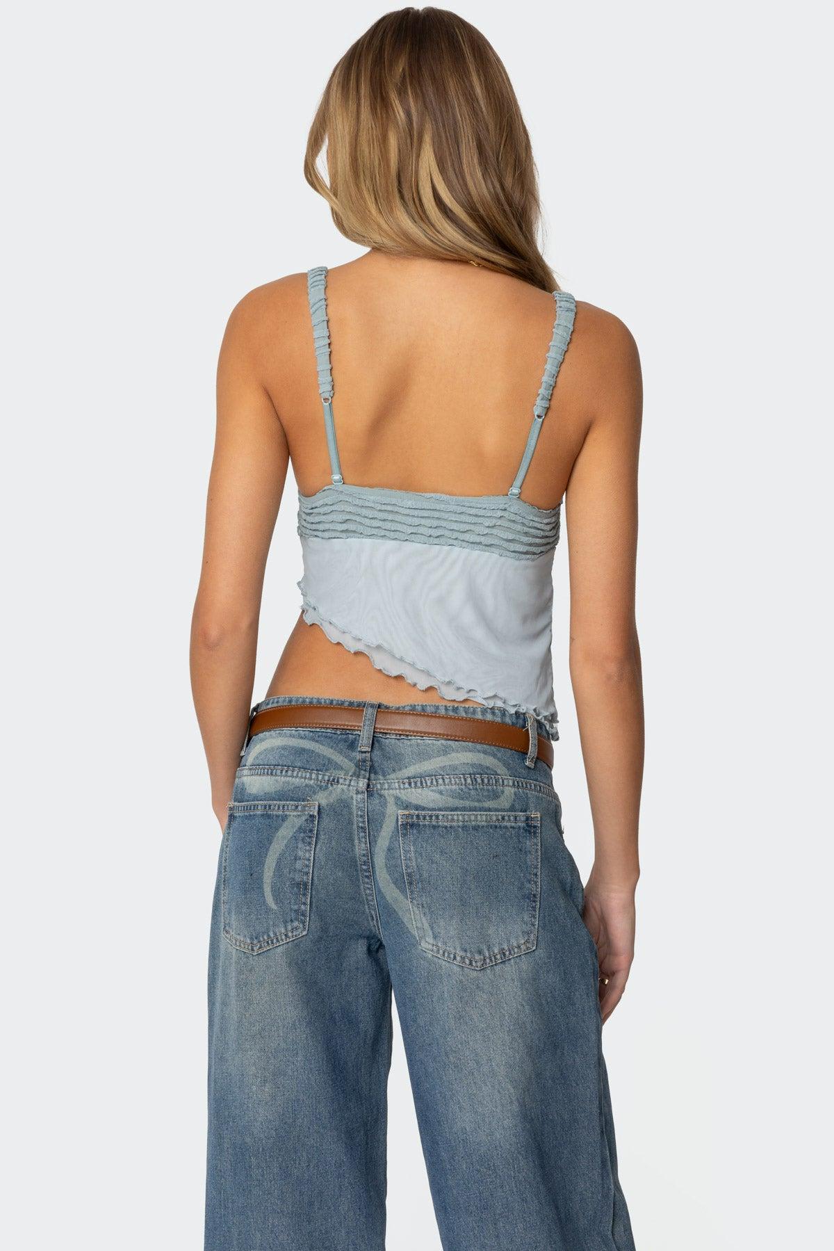 Ruffled Asymmetric Tank Top Product Image