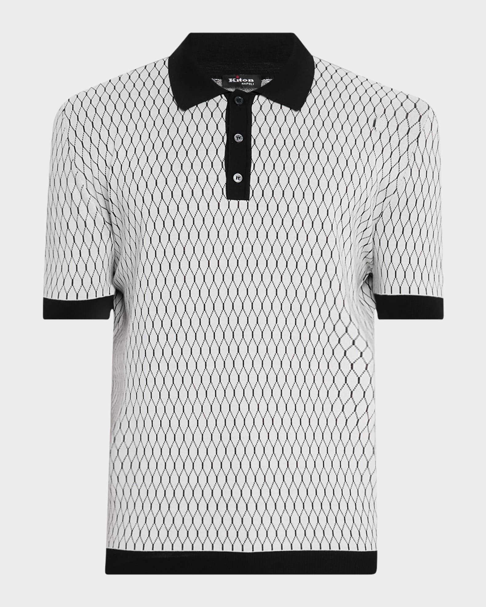 Men's Honeycomb Short-Sleeve Polo Sweater Product Image