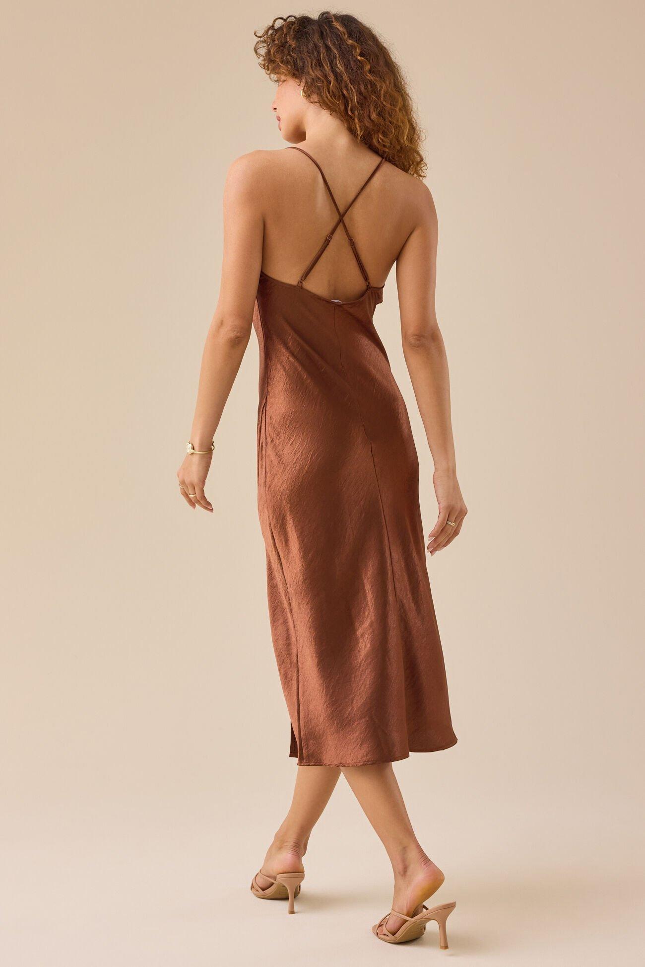 Andrea Satin Maxi Dress Product Image