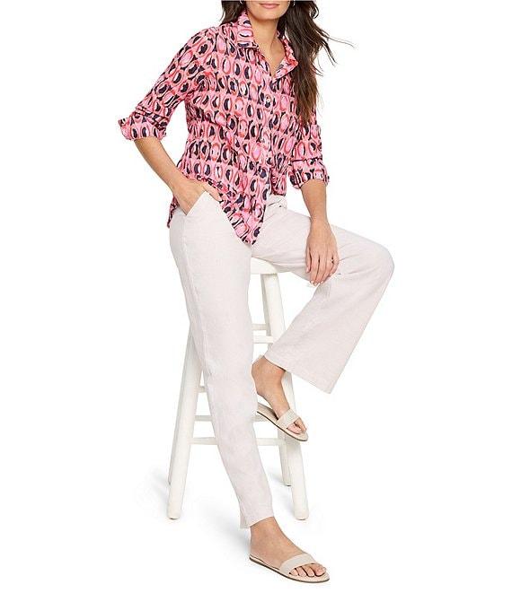 NIC + ZOE Ikat Rings Collar V-Neck Long Sleeve Button Front Shirt Product Image