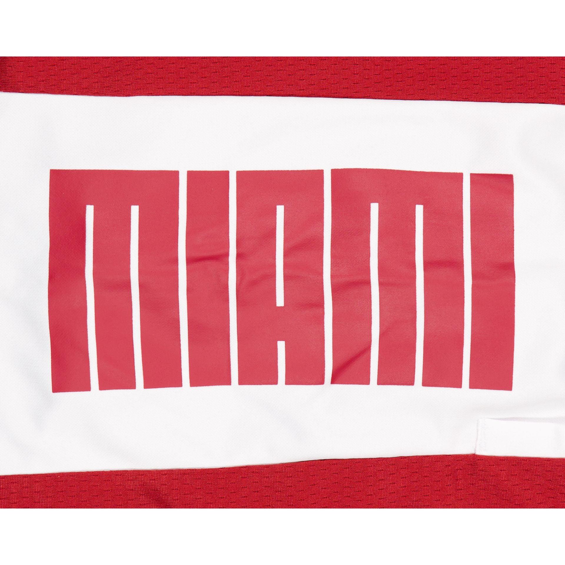 Miami Heat Red Graphic Mesh Shorts Male Product Image