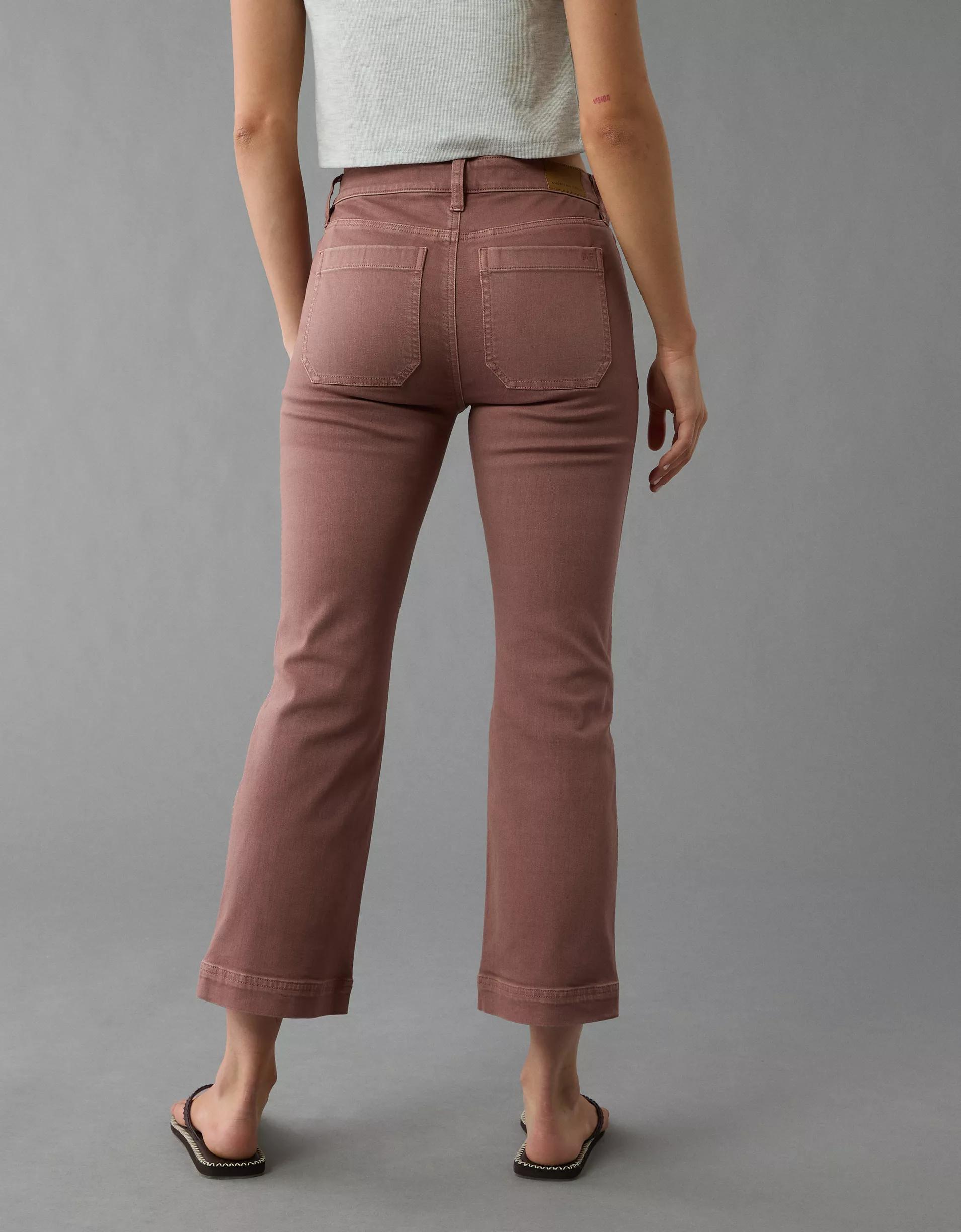AE Next Level High-Waisted Kick Bootcut Crop Jean Product Image