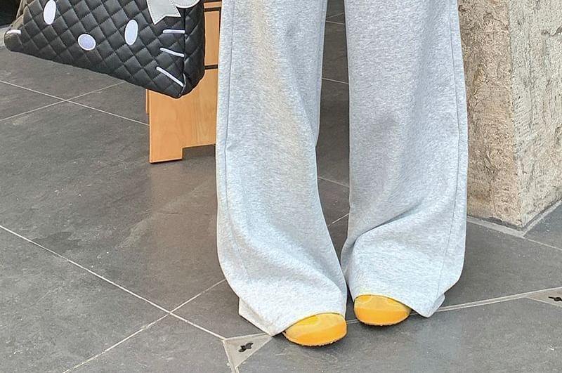 High Waist Plain Loose-Fit Wide-leg Sweatpants Product Image