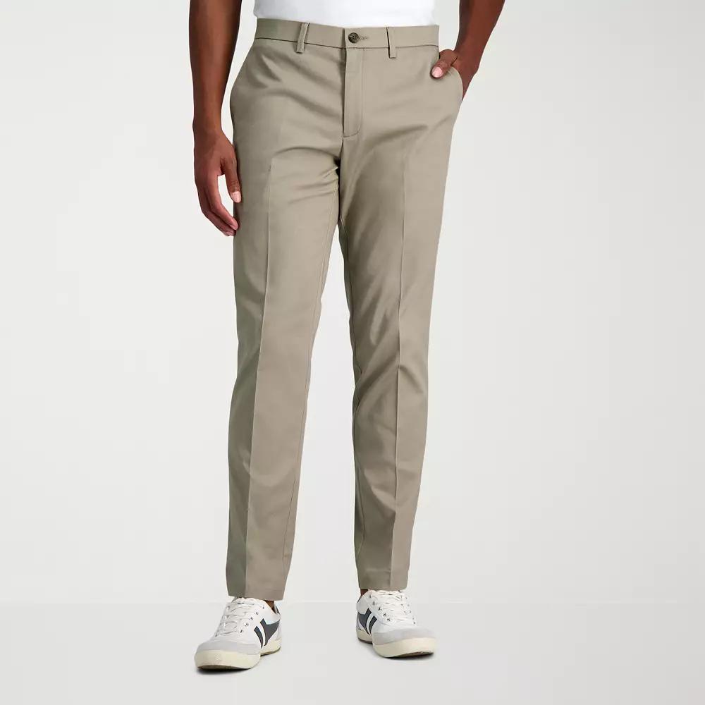Men's Haggar® Wrinkle Free Performance Khaki Slim Fit Flat Front Pants,  Product Image