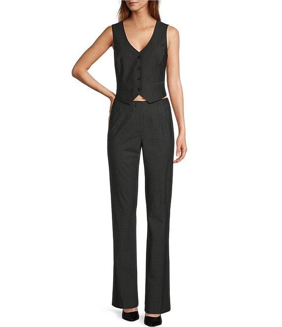 Antonio Melani Melinda V-Neck Sleeveless Wool Blend Button Front Vest Product Image