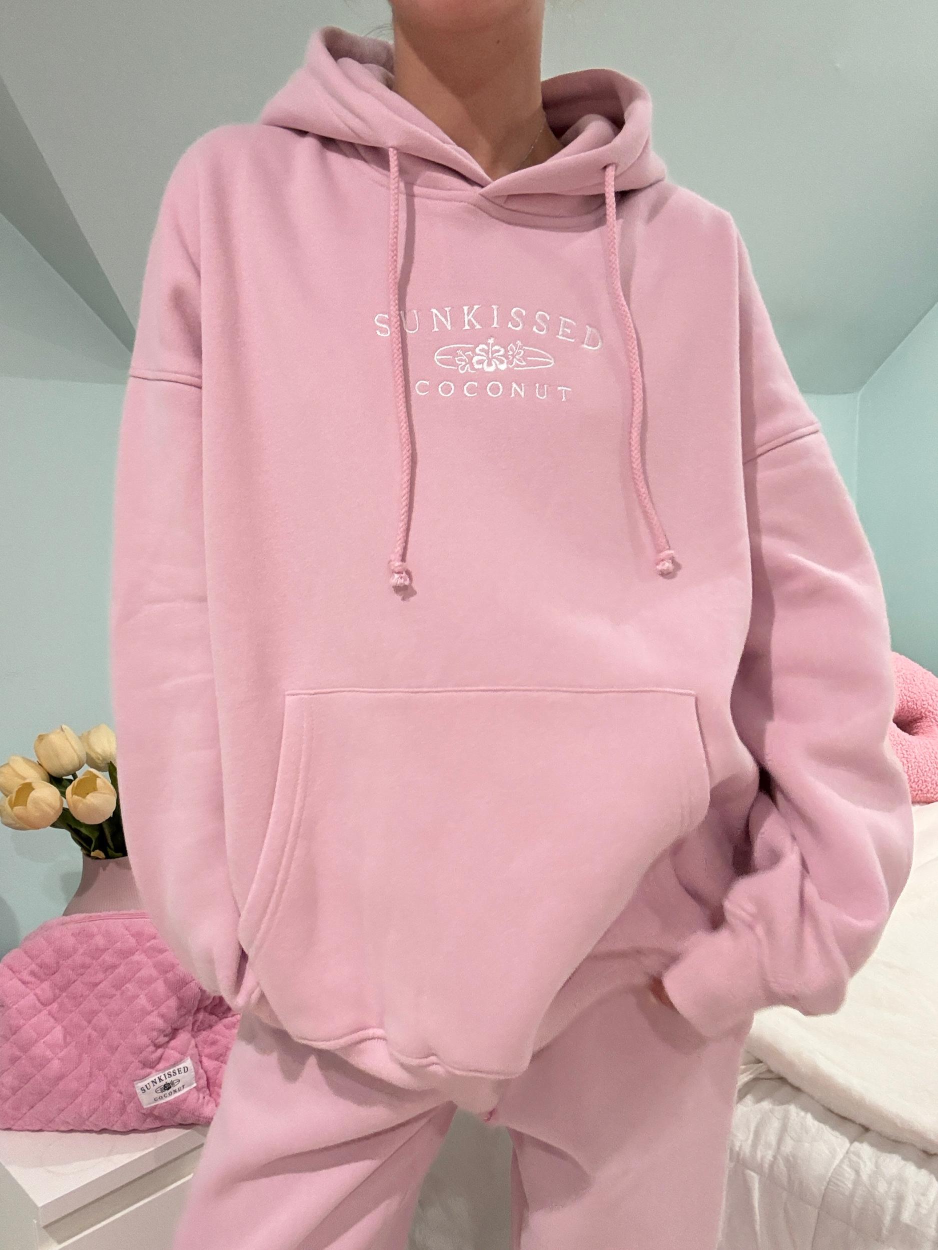 Mauve Mist Sunkissedcoconut Embroider Hoodie Product Image