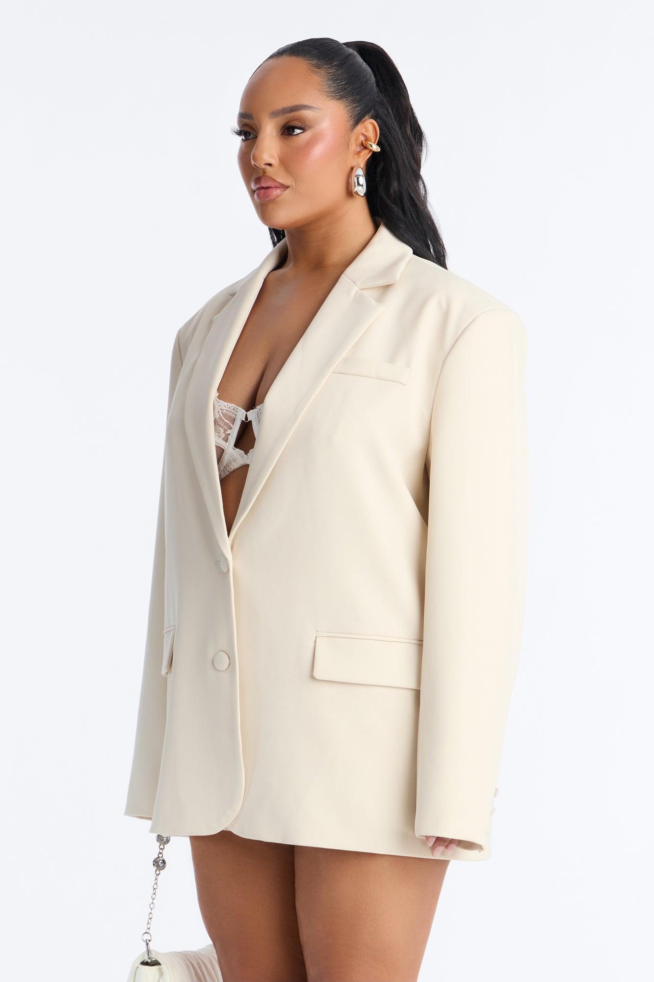 Eternal Muse Oversized Blazer - Off White Female Product Image