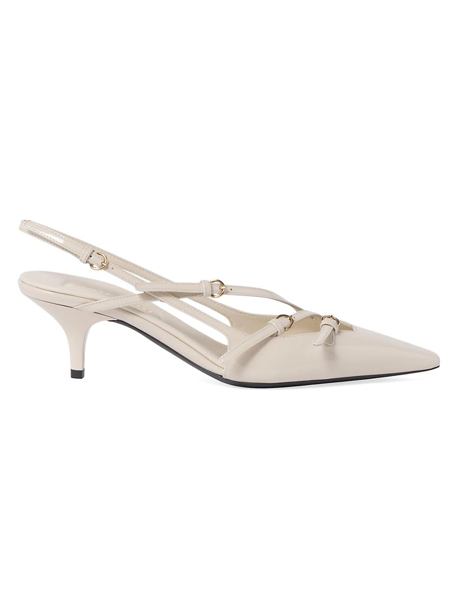 Patent Buckle-Trio Slingback Pumps Product Image