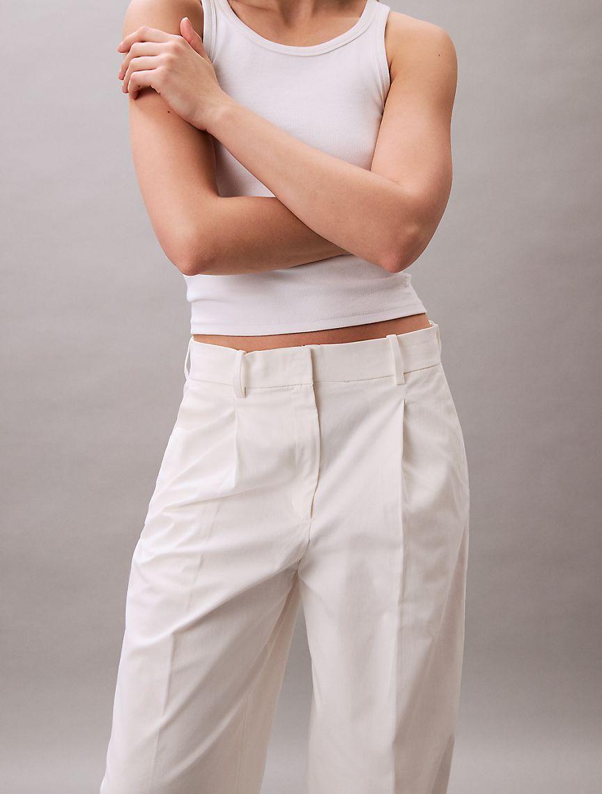 Cotton Stretch Pleated Chino Trouser Product Image