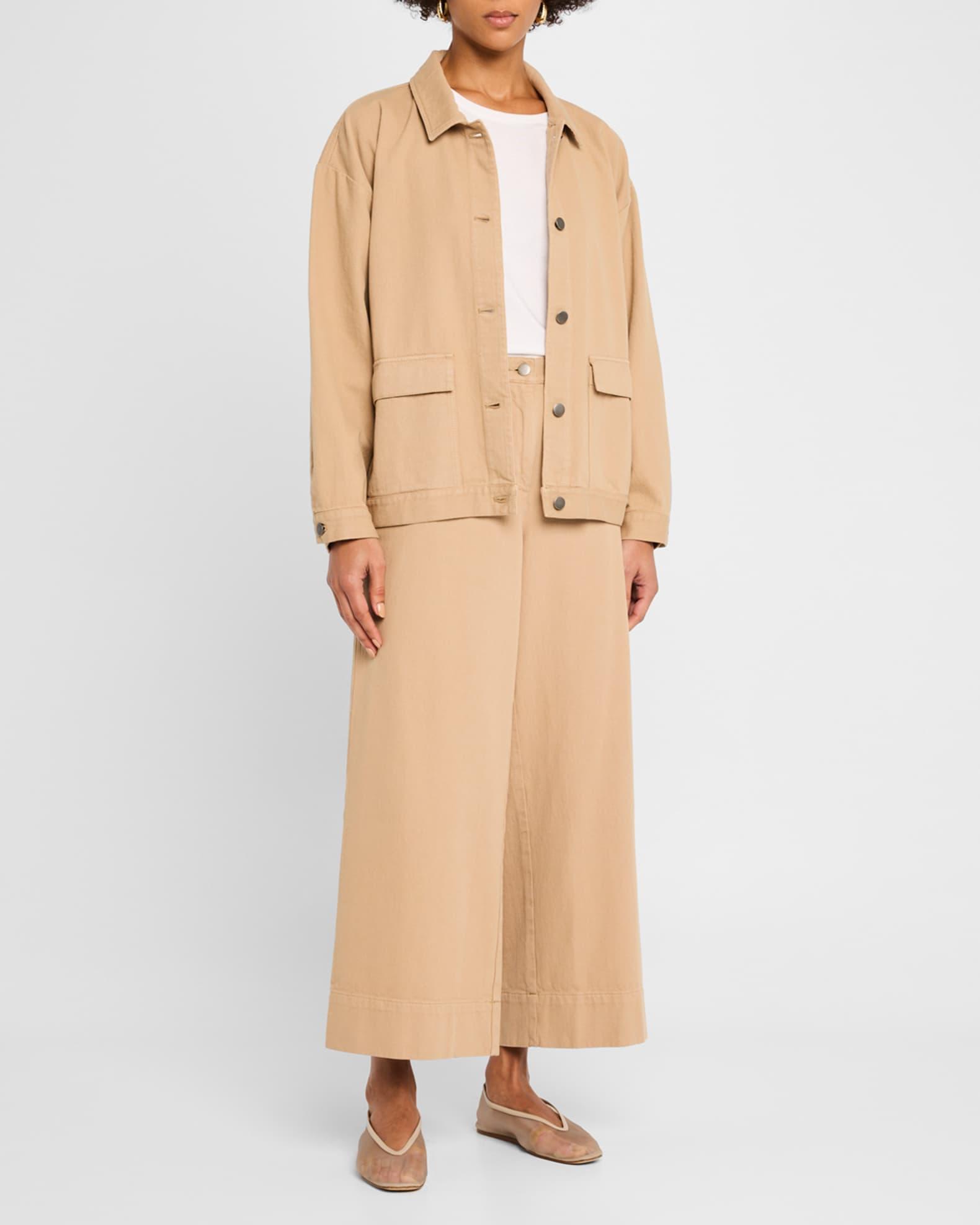 Cropped Wide-Leg Organic Cotton Pants Product Image