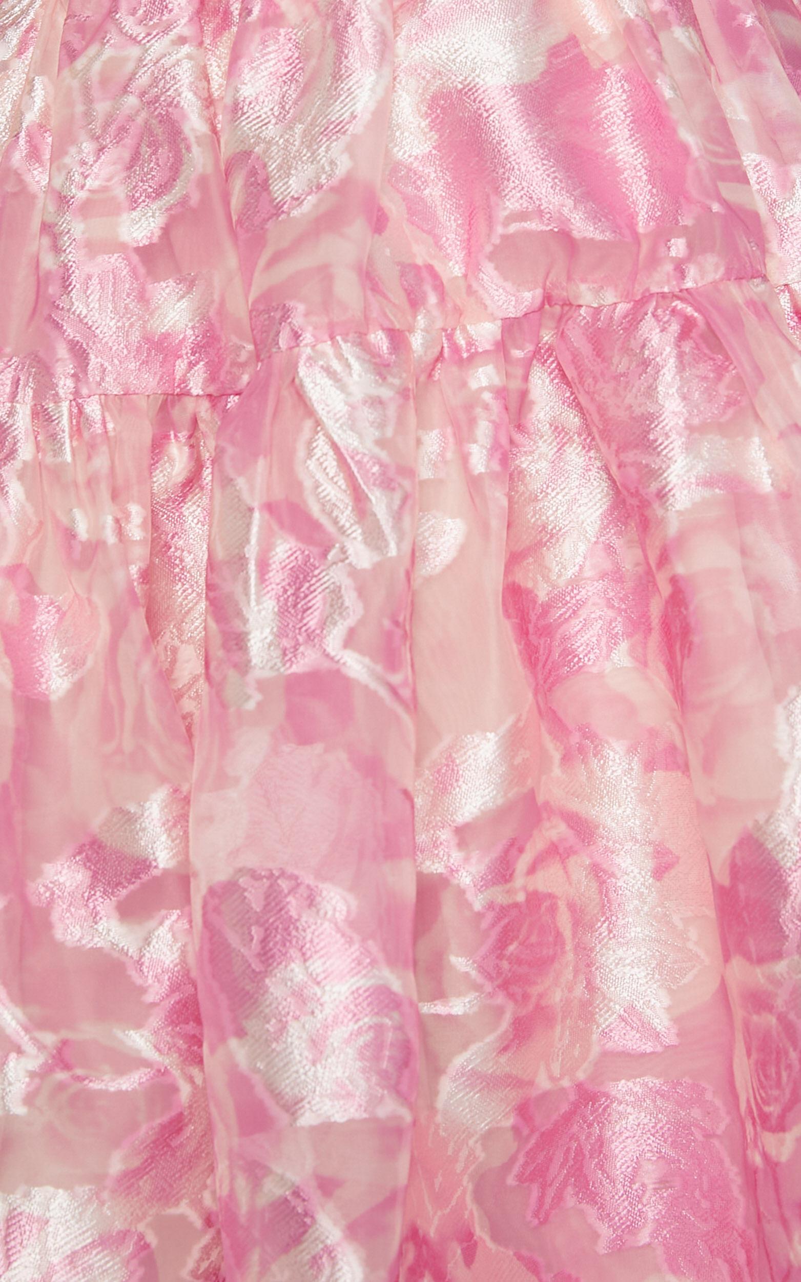 Lettie Mini Dress - Strapless Tiered Hem Dress in Pink Product Image