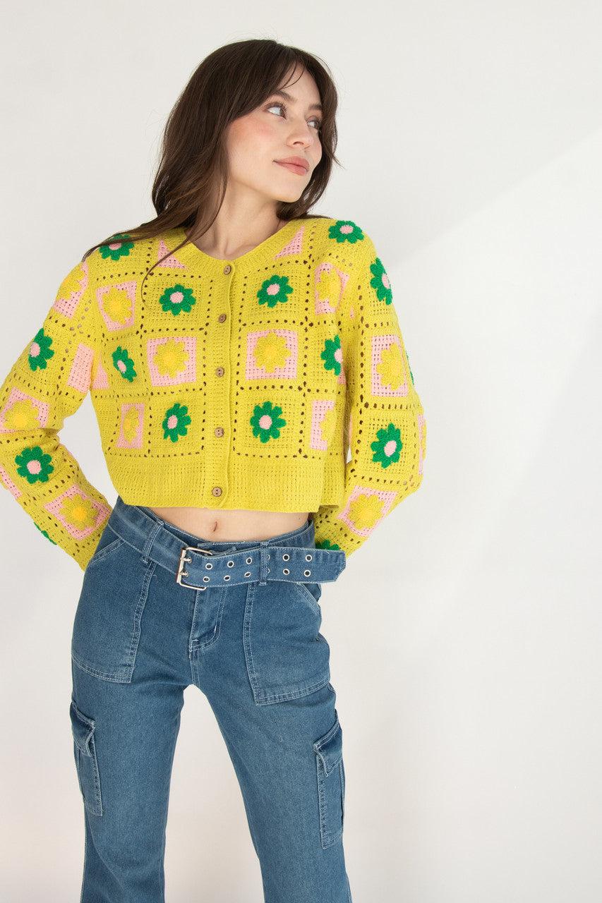 Flower Crochet Cardigan Product Image