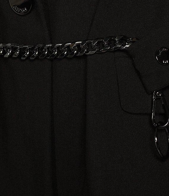 DKNY By Donna Karan Chain Belted Notch Lapel One-Button Jacket Product Image