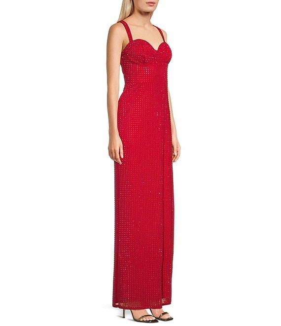 B. Darlin Heat Stone Sleeveless Sweetheart Neckline Dress Product Image