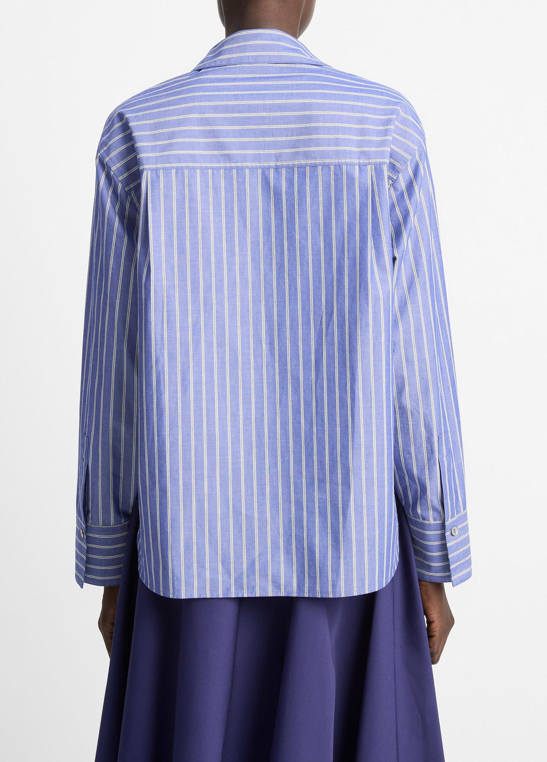 Striped Cotton Relaxed Popover Shirt Product Image