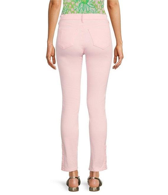 Lilly Pulitzer South Ocean High Rise Lace Hem Jeans Product Image