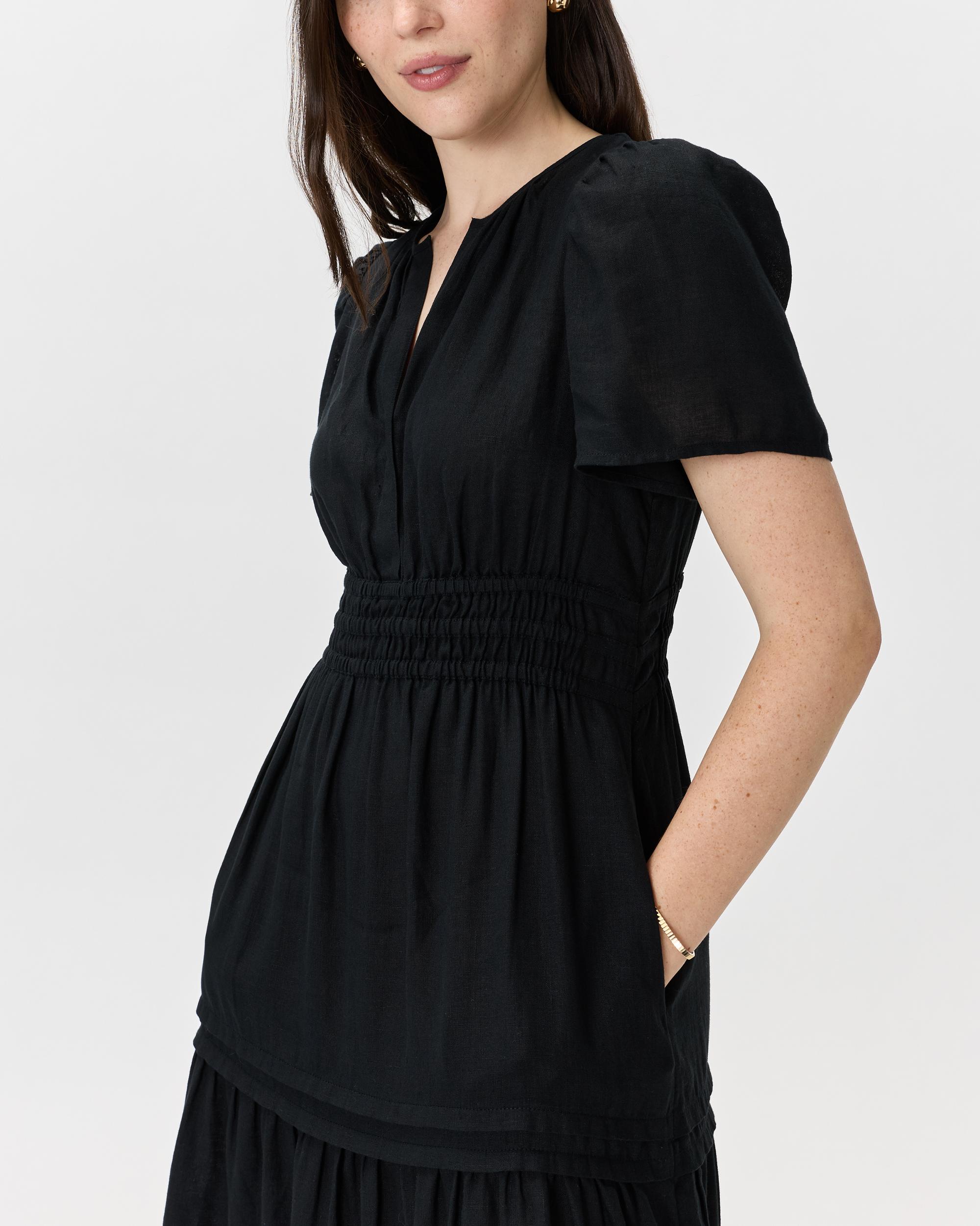 Quince | Women's 100% European Linen Tiered Maxi Dress Product Image