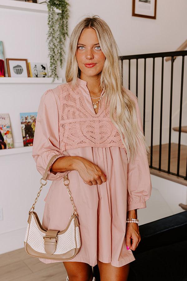 Boho Belle Two Piece Mini Dress in Blush Product Image