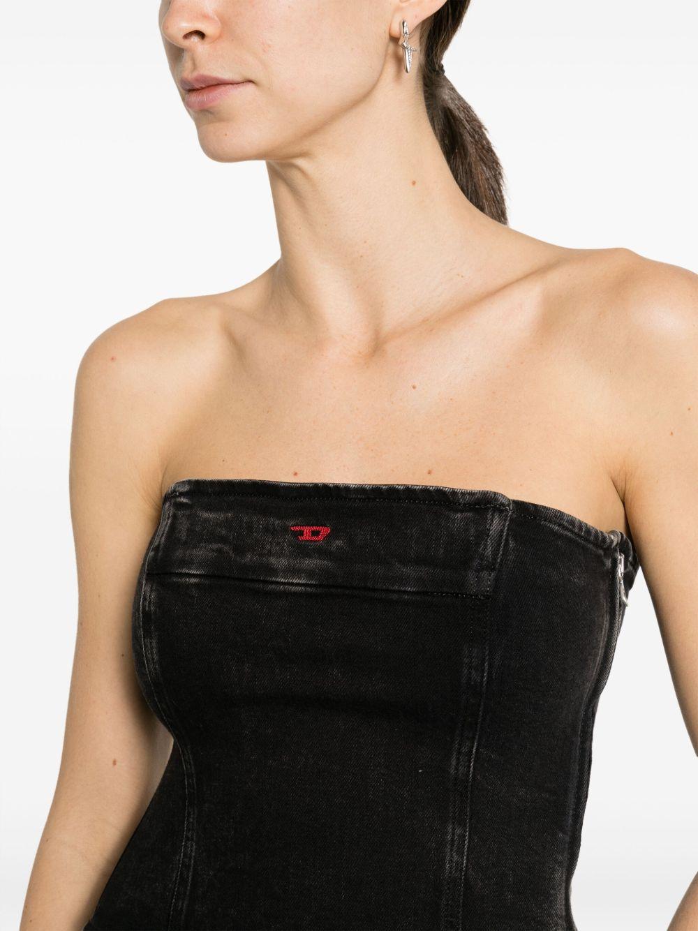 strapless denim crop top Product Image