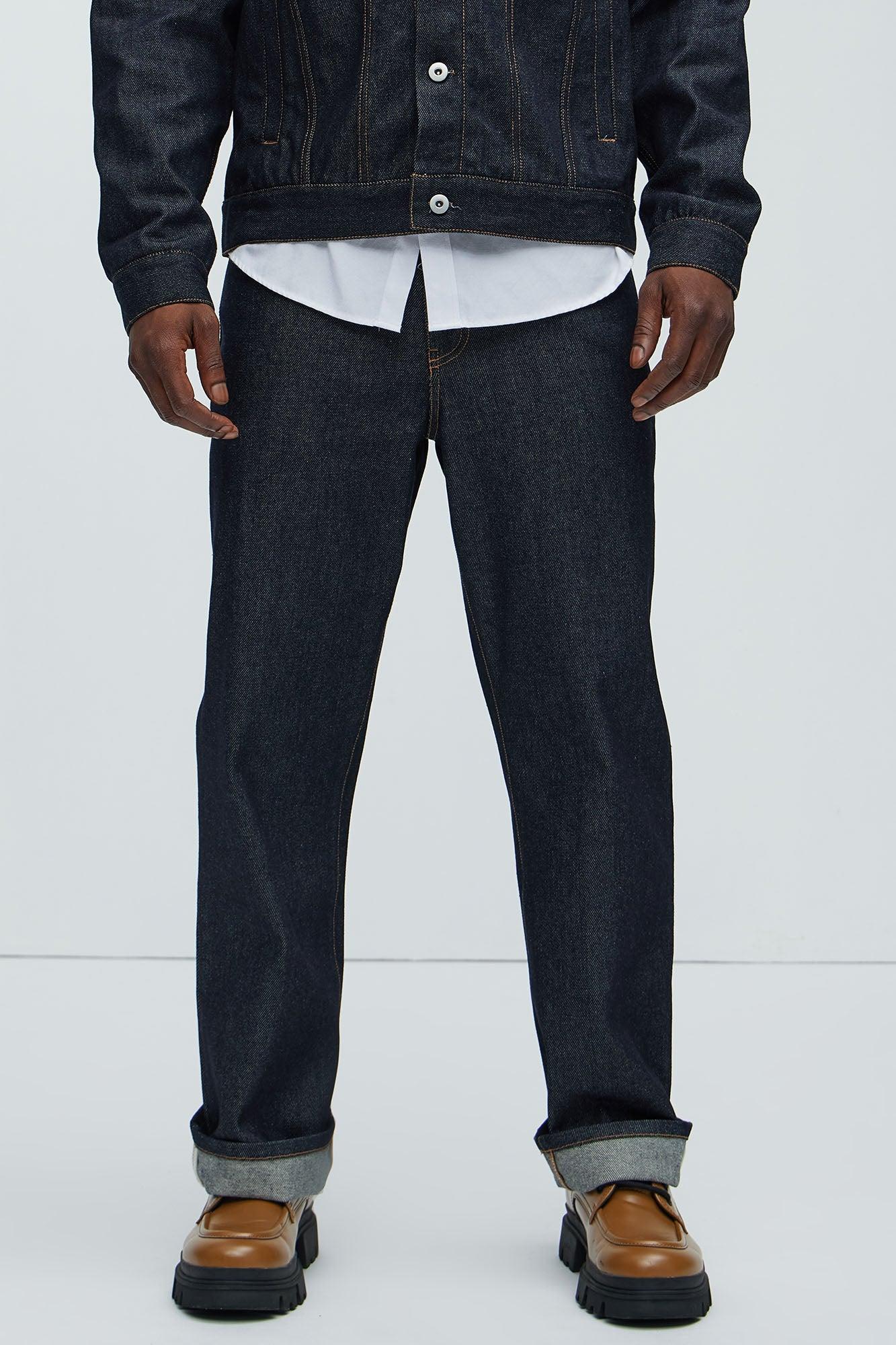 Collin Raw Denim Straight Jeans  - Indigo Product Image