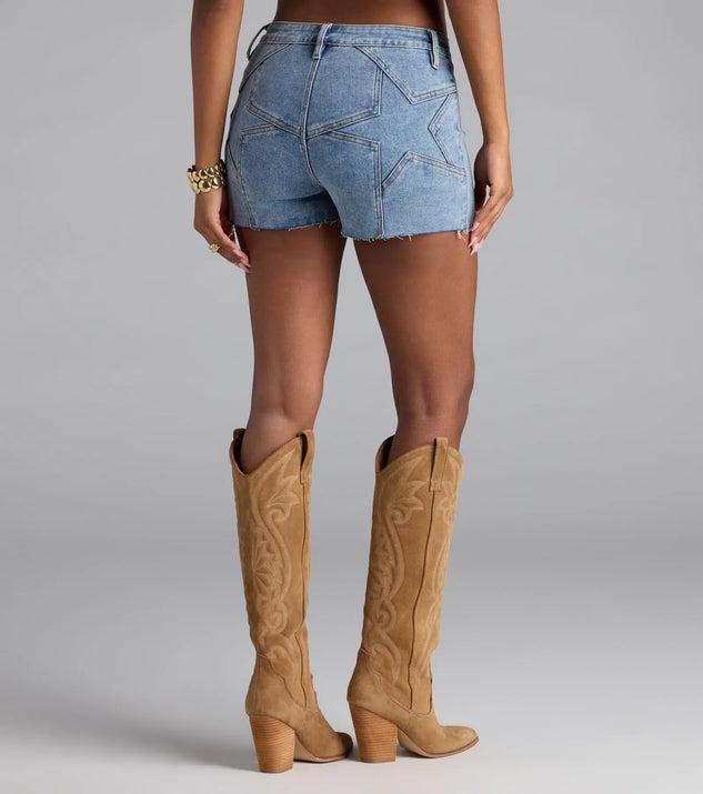 Super Star Mid-Rise Denim Shorts Product Image