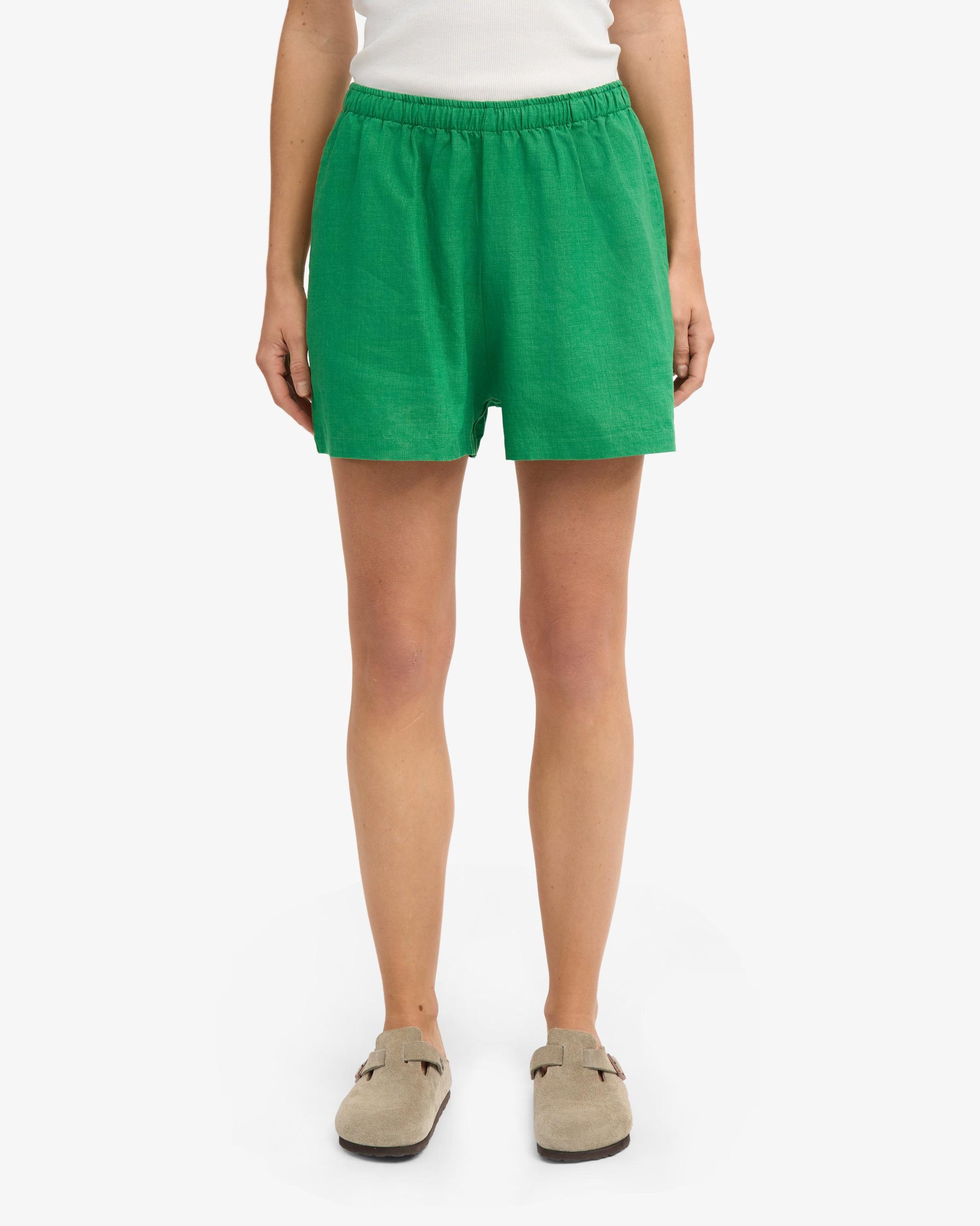 Linen Shorts - Kelly Green Product Image
