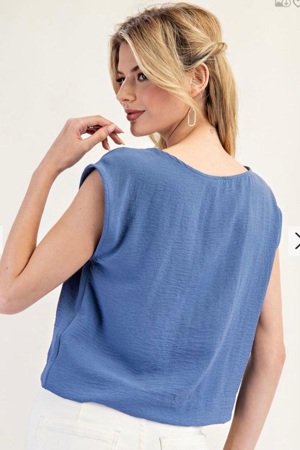 Top, Crinkle Cap Sleeve Product Image