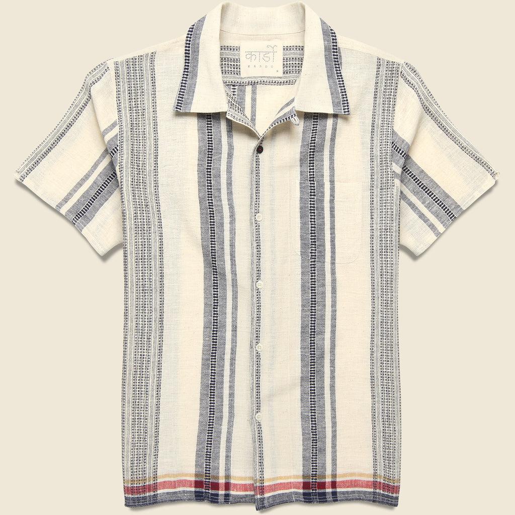 Handwoven Stripe Shirt - Indigo Product Image