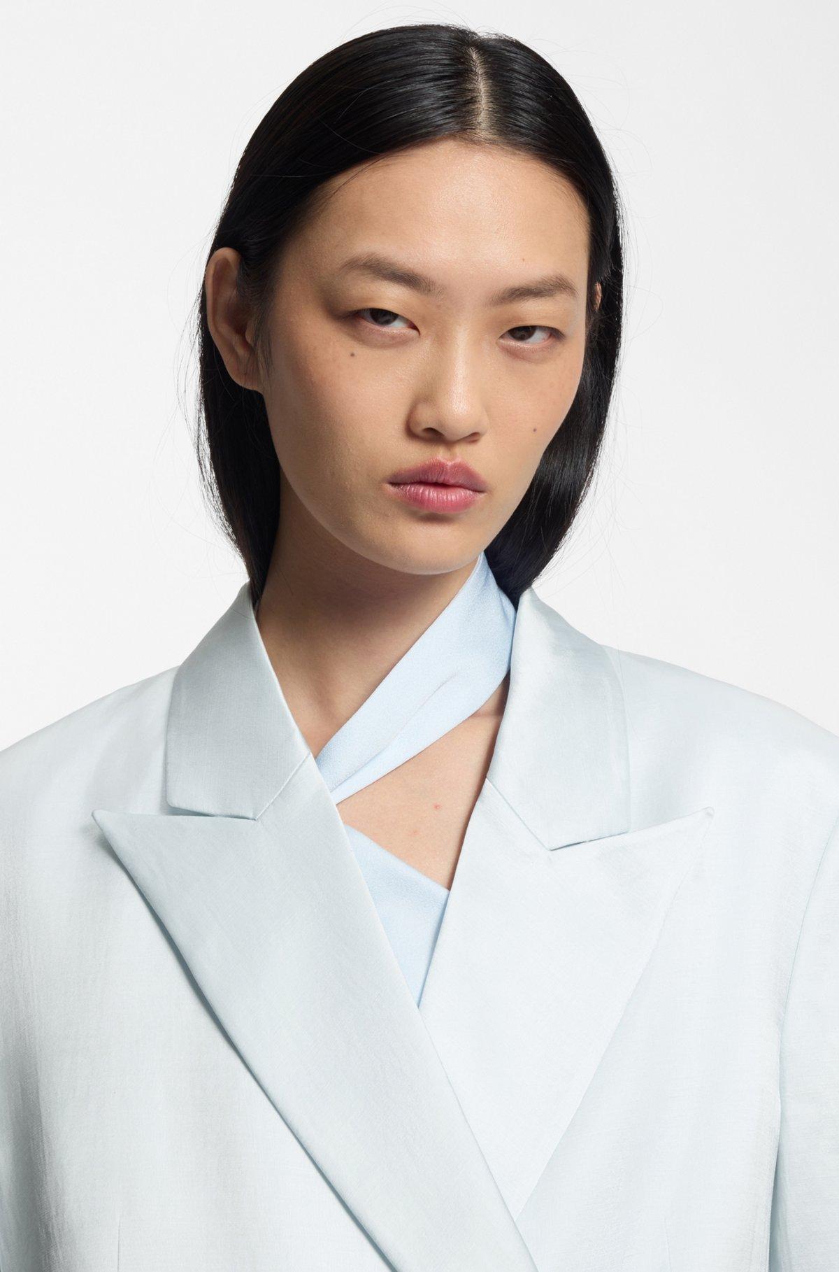 Relaxed-fit blazer in soft sateen Product Image