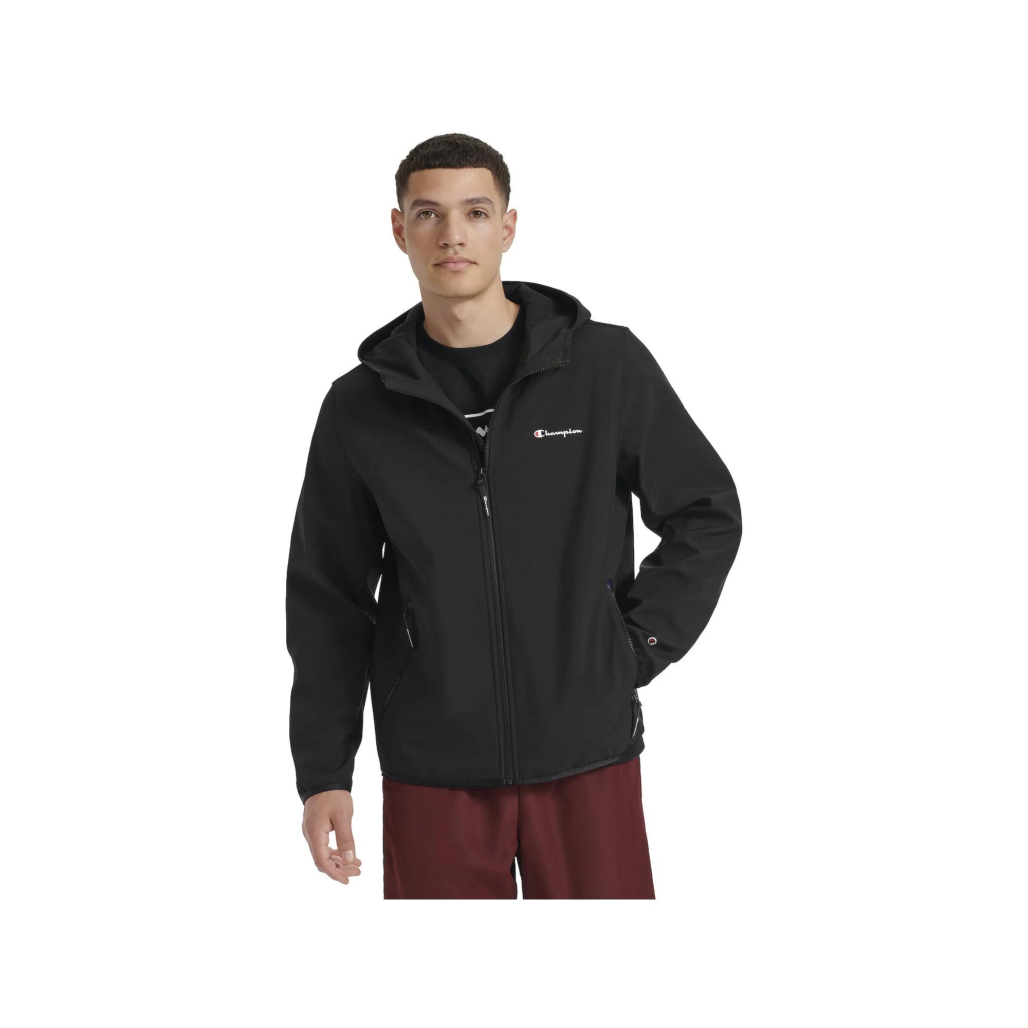 Men's Champion® Performance Hooded Soft Shell Jacket, Size: XL, Black Product Image