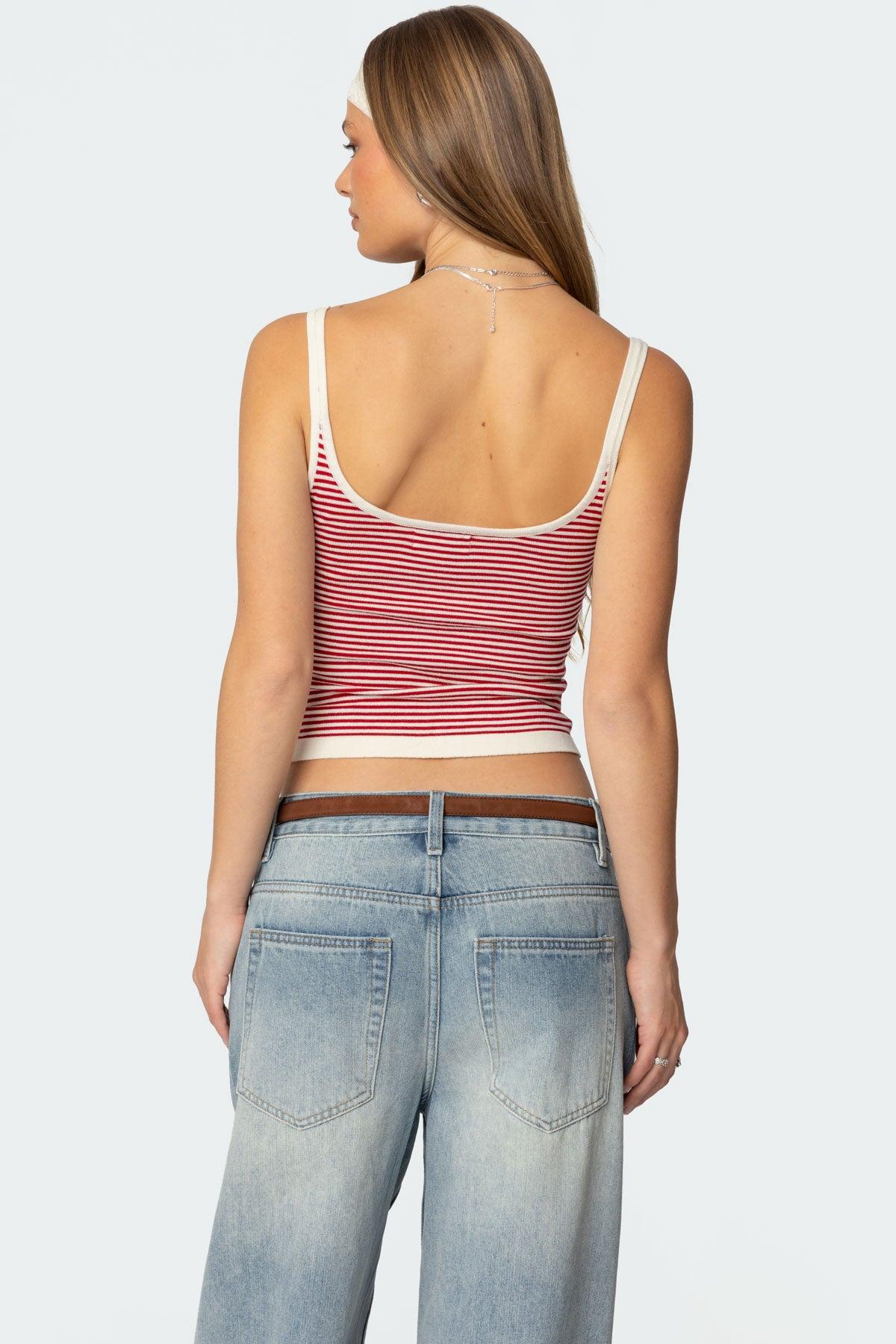 Saylor Striped Knit Tank Top Product Image