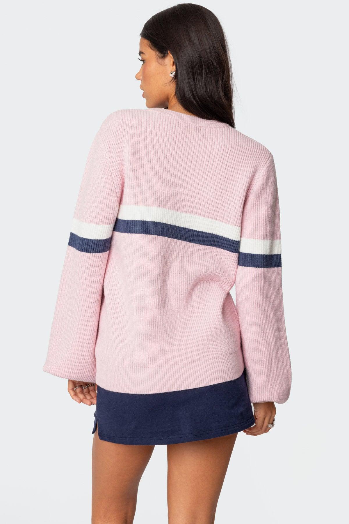Nautical Striped Oversized Sweater Product Image