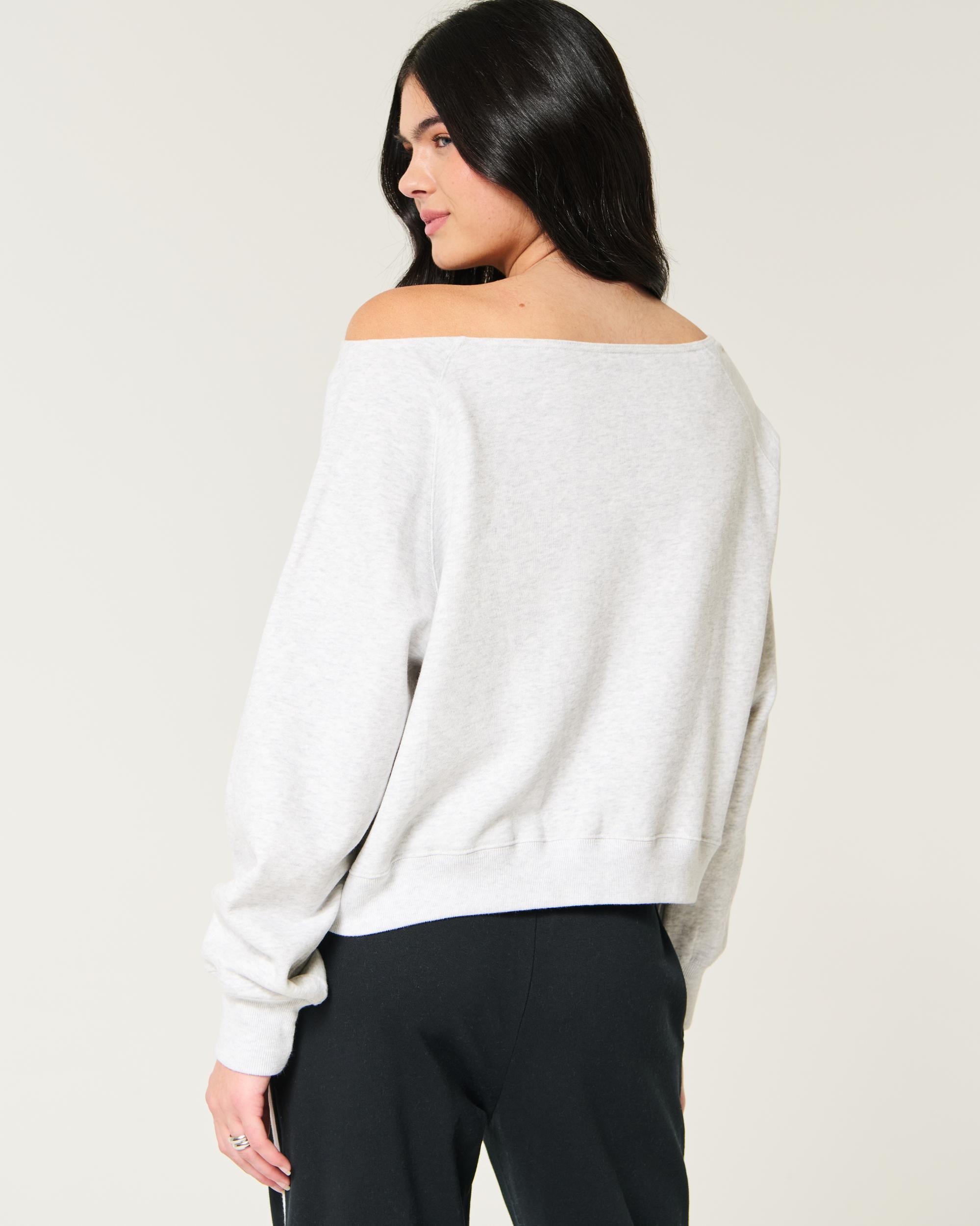 Easy Off-the-Shoulder Indiana University Graphic Sweatshirt Product Image