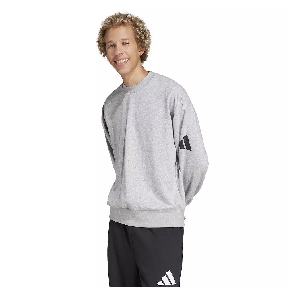 Men's adidas Essentials 3-Bar Loose Sportswear Sweatshirt, Size: Small, Medium Grey Grey Product Image