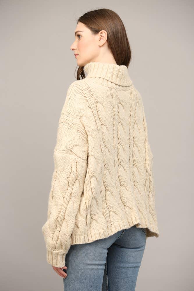 Cable Knit Turtleneck Product Image