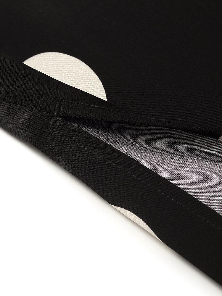 Acetate Polka Dots Print Spaghetti Strap Women Midi Dress With Rose Be Product Image