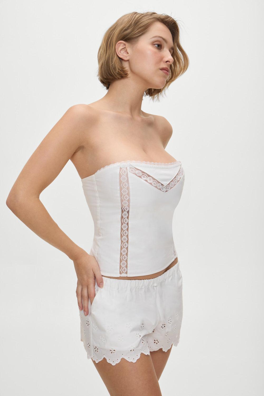 Mariam Mini Shorts - White Product Image