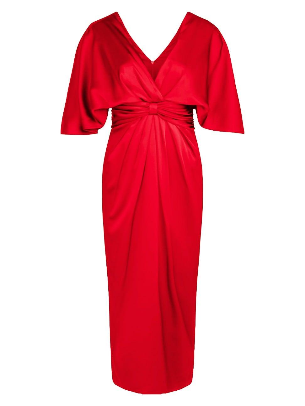 Womens Lucia V-Neck Midi Dress Product Image