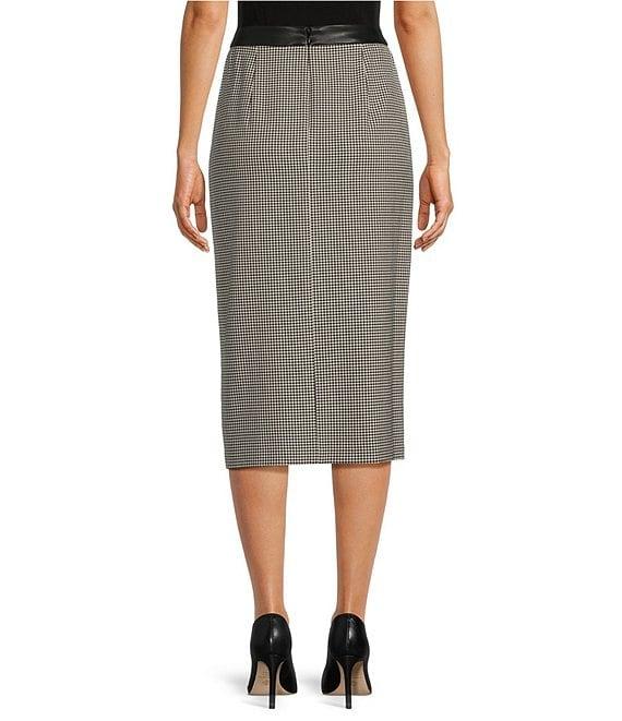 Calvin Klein Houndstooth Side Slit Midi Pencil Skirt Product Image
