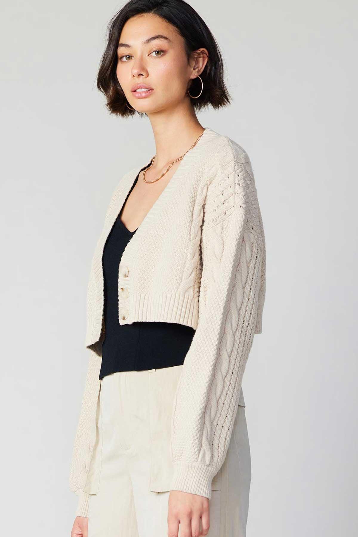 FINAL SALE Dorothy Floral Embroidered Cropped Cardigan Product Image