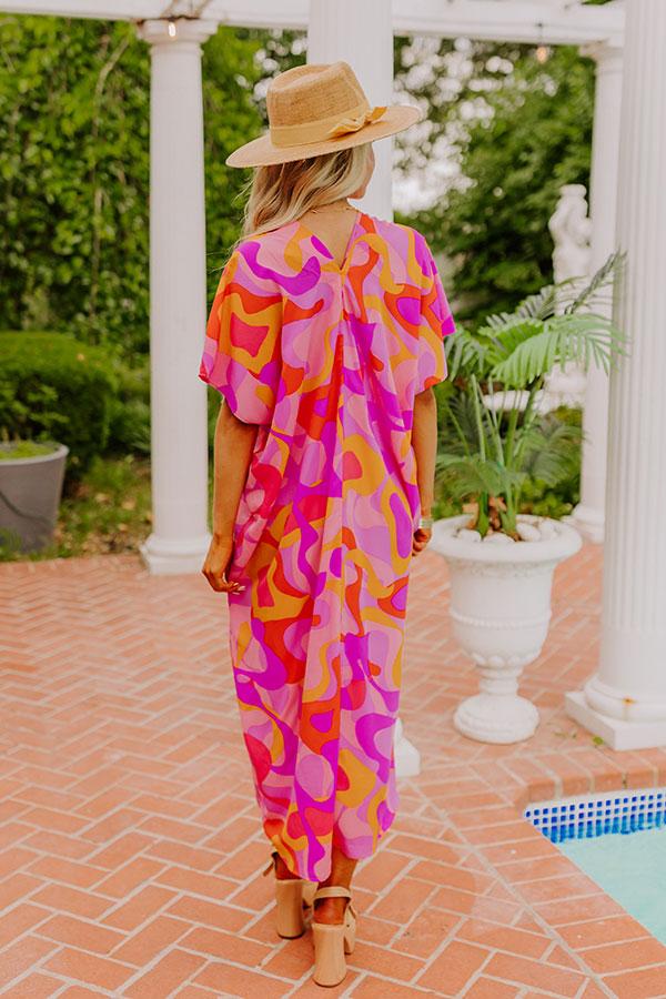 Beachy Days Caftan Midi in Pink Product Image