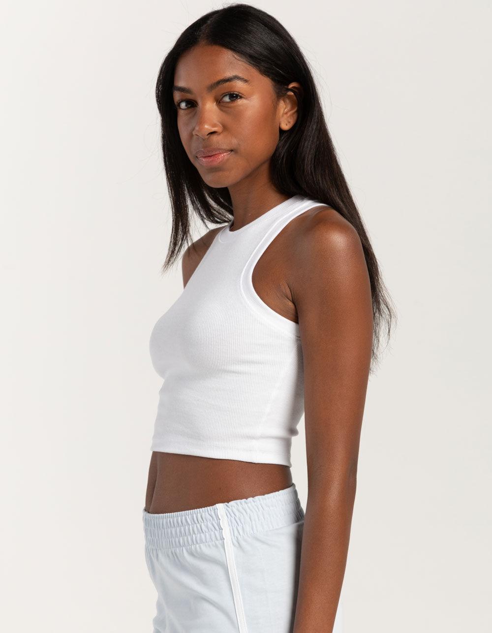 TILLYS High Neck Womens Tank - WHITE Product Image