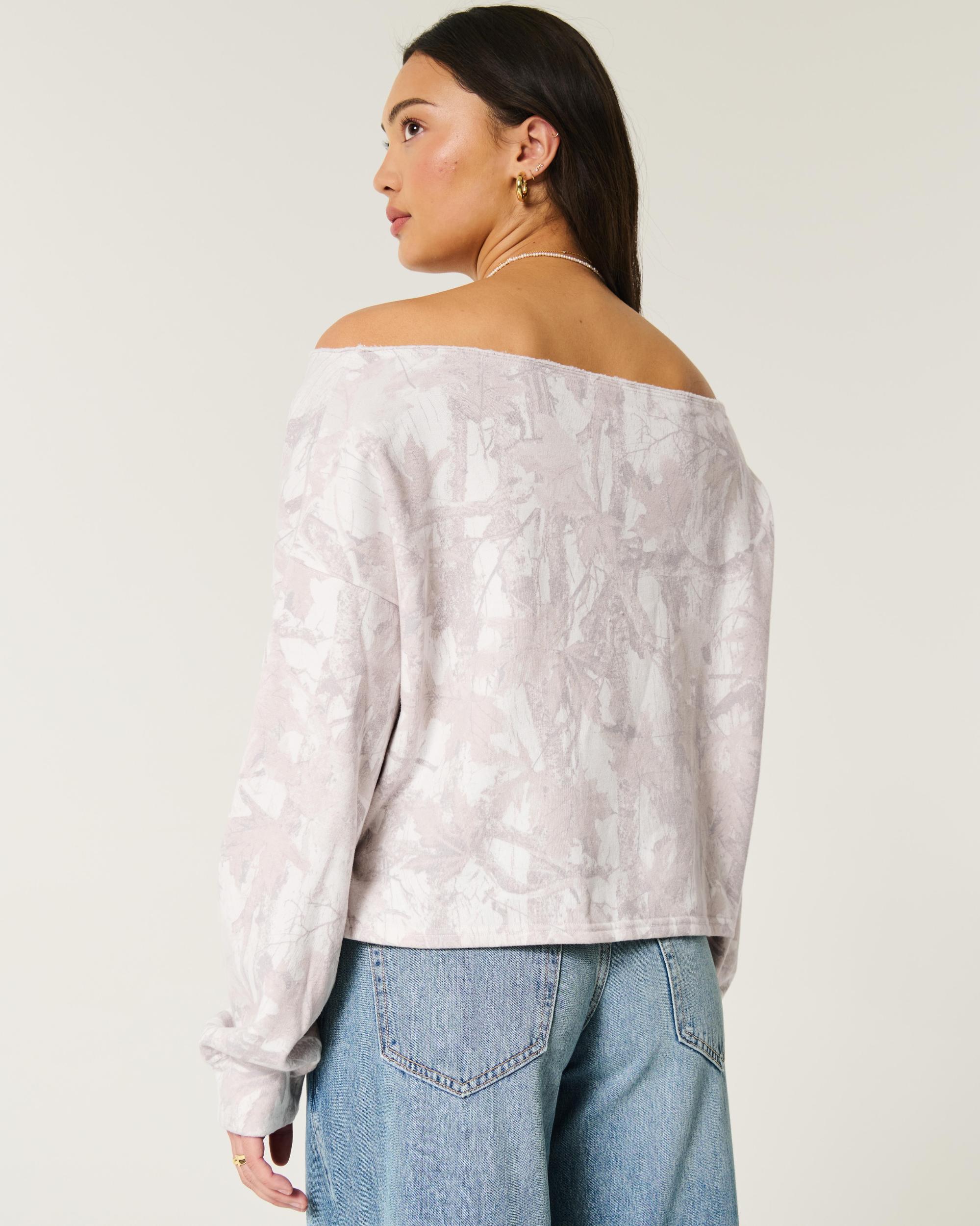 Easy Double Off-the-Shoulder Sweatshirt Product Image
