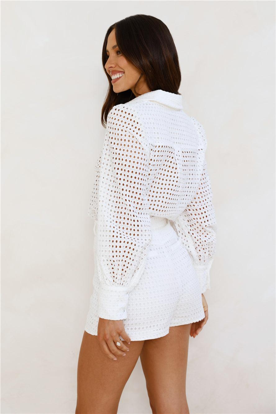 Simple Things Embroidered Shorts White Product Image