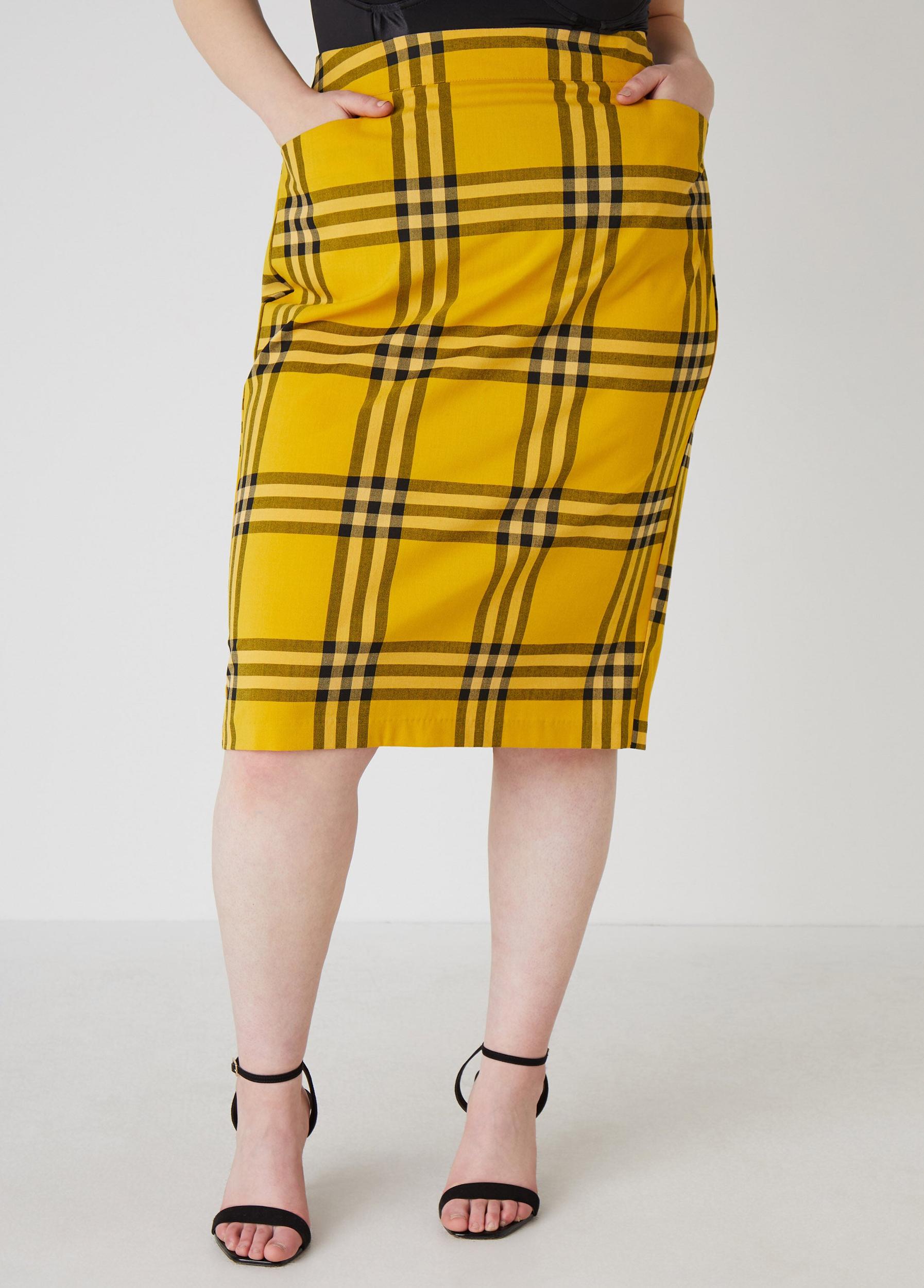 Plaid Pencil Skirt Product Image