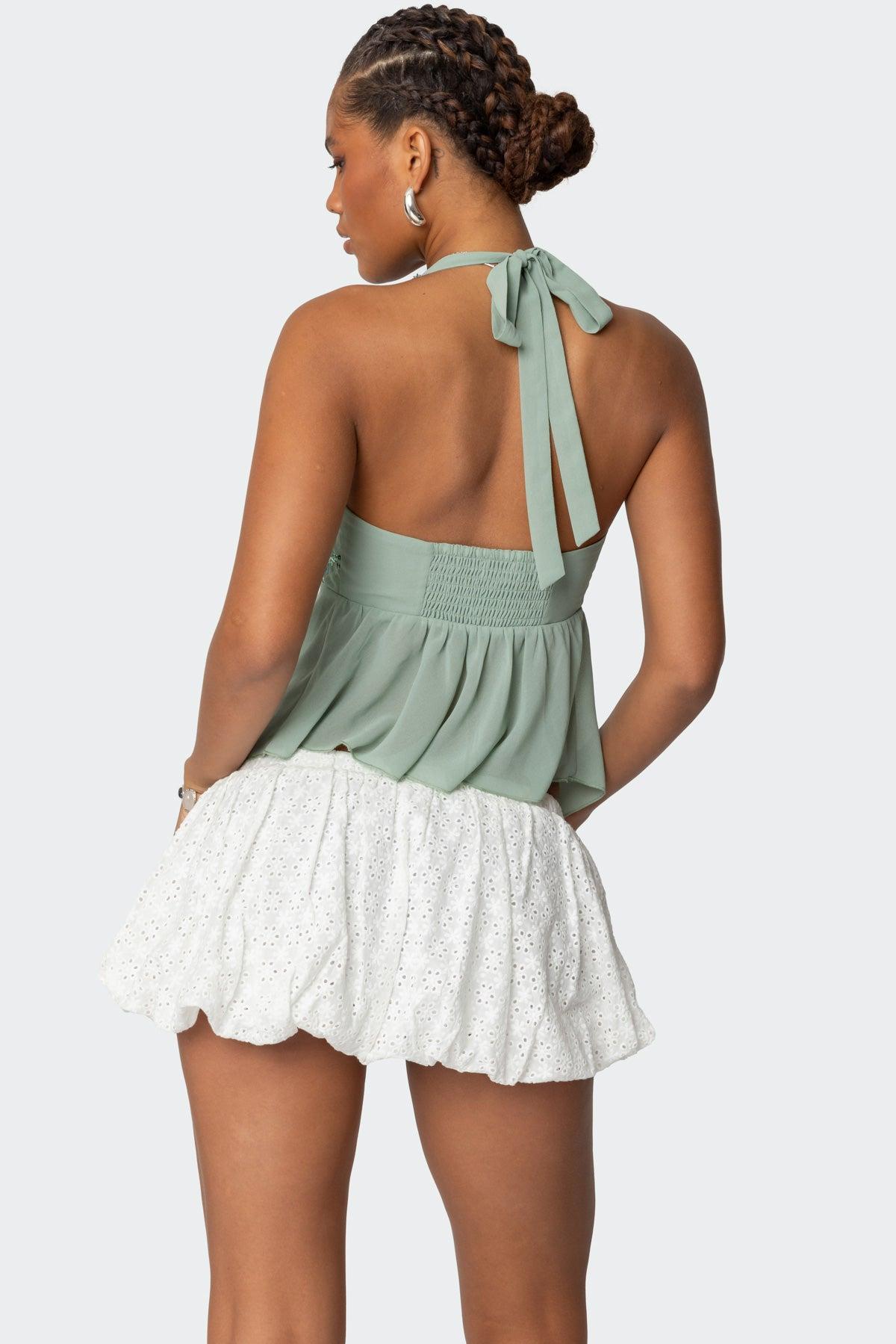 Sequin Chiffon Split Front Top Product Image