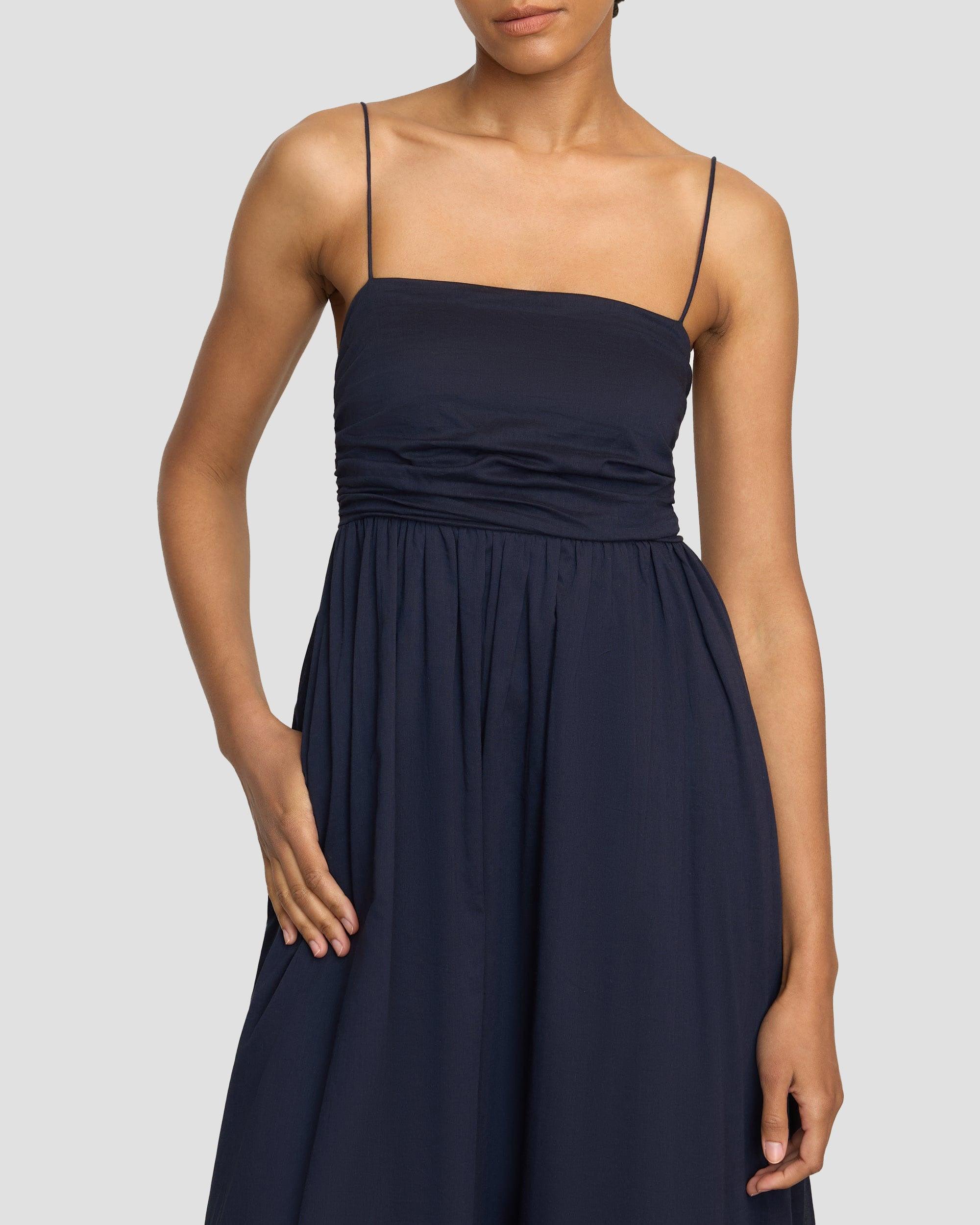 Aurora Ruched Organic Cotton Maxi Dress Product Image