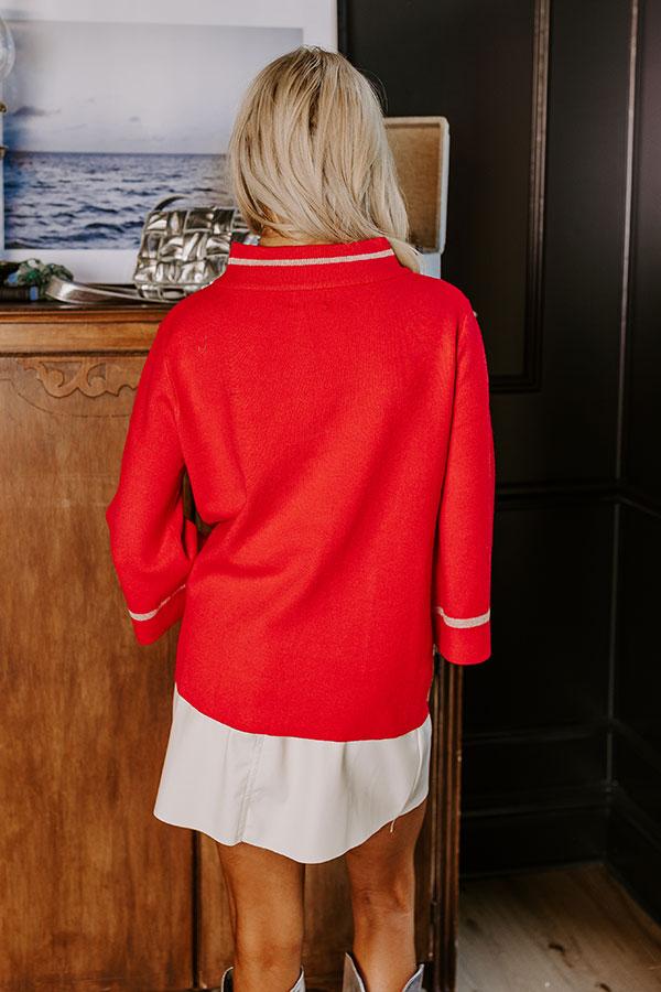 Class Act Sweater Top in Red Product Image