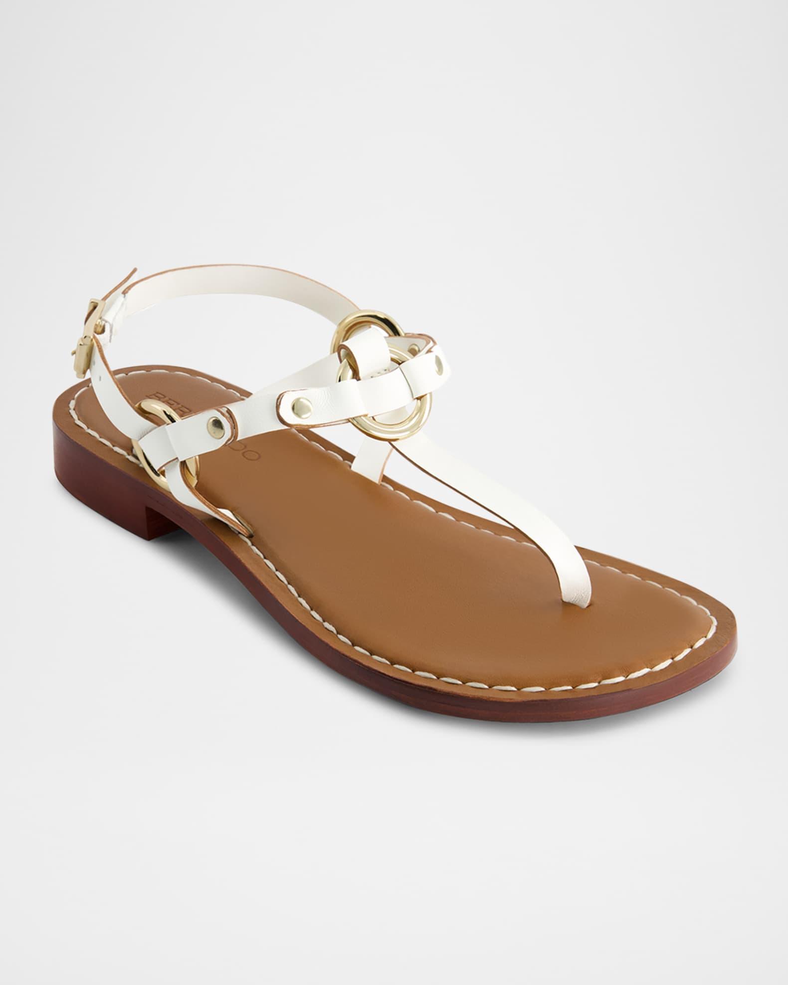 Tuni Leather Thong Slingback Sandals Product Image