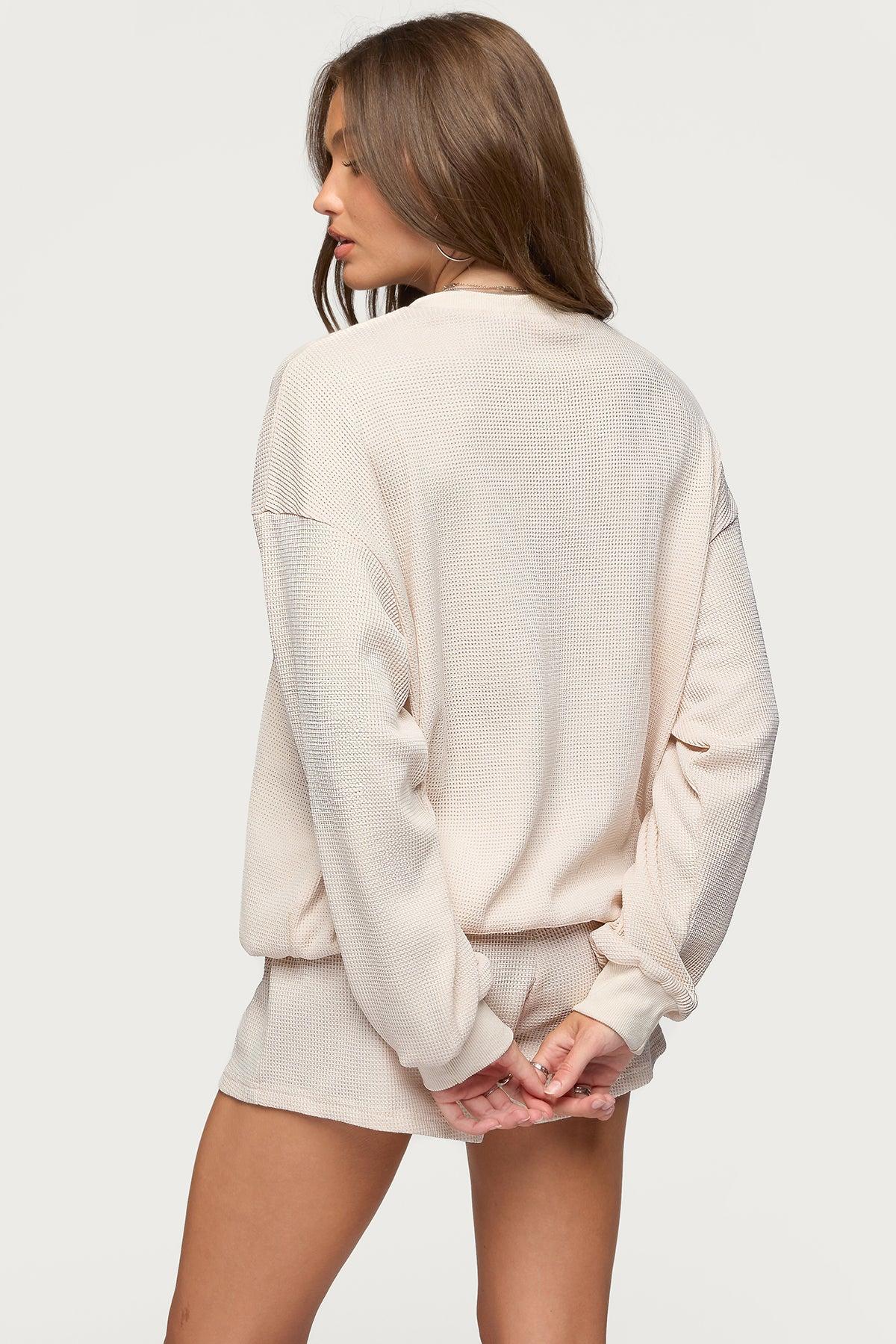 Baila Waffle Henley Top Product Image